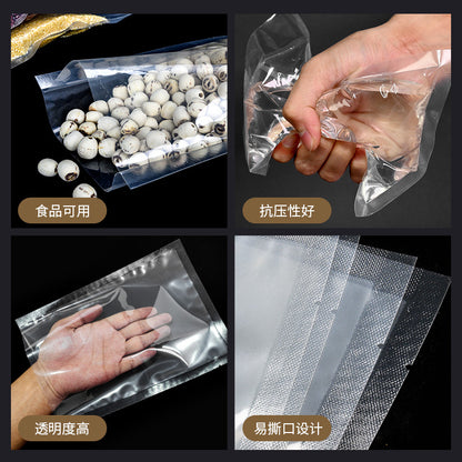 Factory in stock food vacuum compression bag suction sealed polyester transparent plastic fresh-keeping packaging bag printable - image 2