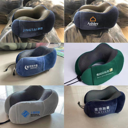 Cross-border U-shaped neck pillow can be fixed Logo simple memory foam U-shaped pillow wholesale travel neck pillow portable U-shaped pillow - image 3