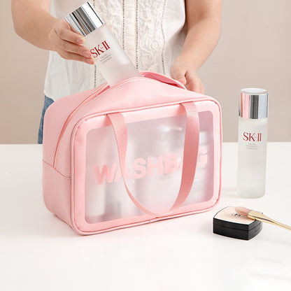 Waterproof Toiletry Bag, Large-Capacity Travel Cosmetics Storage Bag, High-End Portable See-Through Pvc Toiletry Bag for Women - image 1