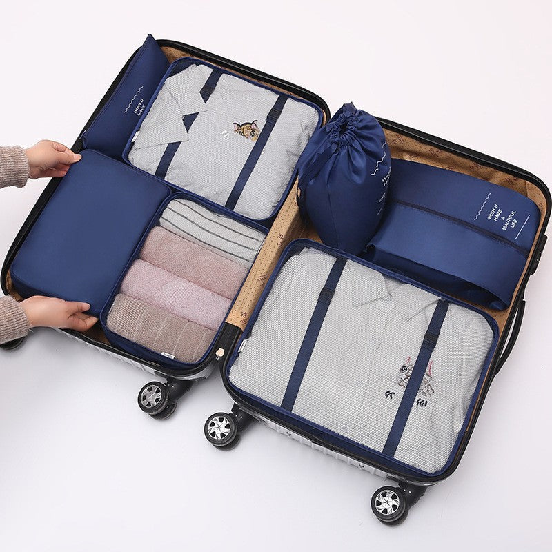 Seven-Piece Travel Storage Set, Cross-Border Popular Cross-Border Travel Storage Toiletry Bag, Clothes and Underwear Packaging, Foldableing and Organization - image 5