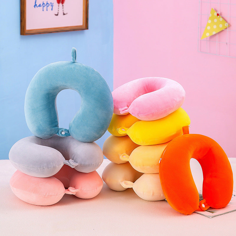Summer Memory Foam U-Shaped Pillow, Lunch Break Travel Neck Pillow, Ice Silk Cool Breathable U-Shaped Pillow Wholesale with Logo Printing - image 1