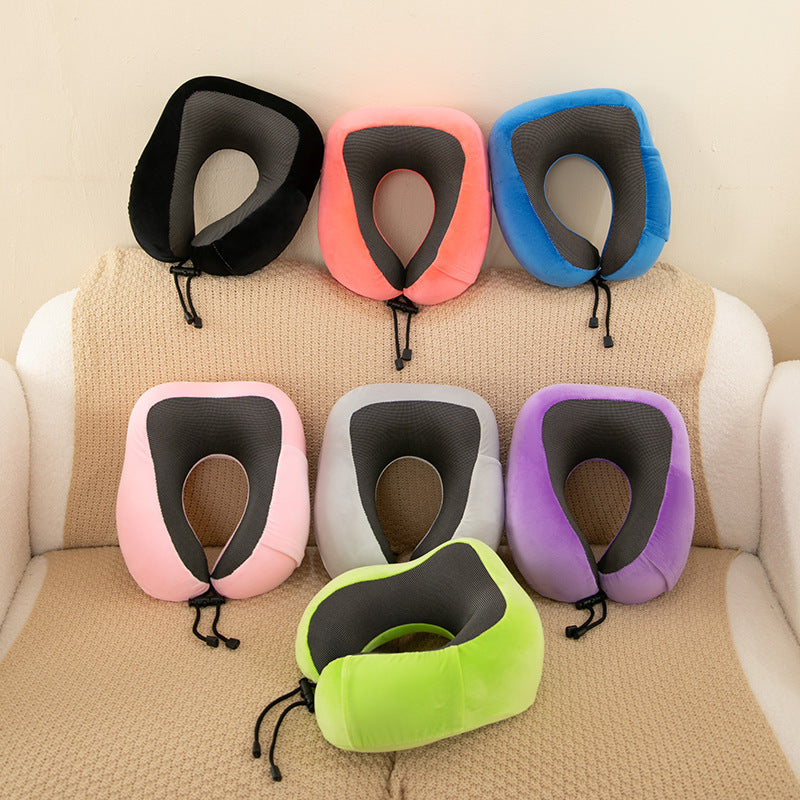 Summer Memory Foam U-Shaped Pillow, Lunch Break Travel Neck Pillow, Ice Silk Cool Breathable U-Shaped Pillow Wholesale with Logo Printing - image 4