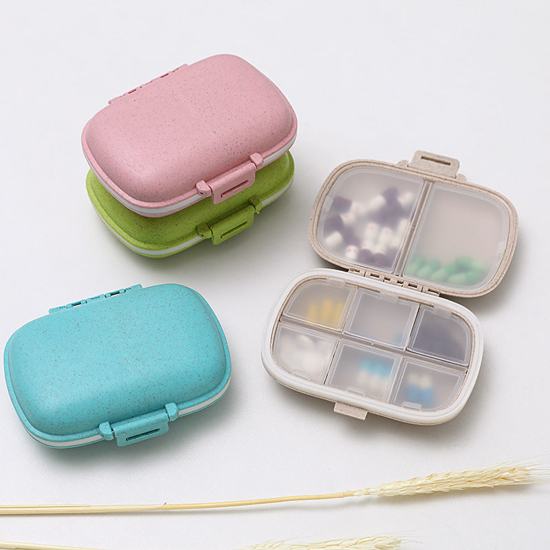 Wheat Straw 8-Compartment Pill Box, Portable Medicine Box, Sealed for One Week Travel, On-The-Go Pill Organizer, Cross-Border Small Pill Box - image 2