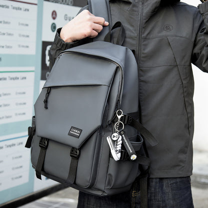School Bag Male College Student Ins Trendy Brand Campus Backpack Men's Backpack Female K-Style Simple Versatile Travel Computer Bag - image 3