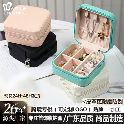 Cross-Border Direct Supply Simple Ins Jewelry Storage Box Travel Portable Storage Earrings Necklace Ring Jewelry Box - image 1