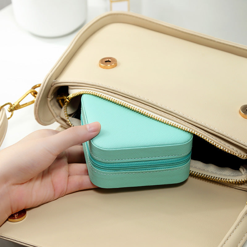 Cross-Border Direct Supply Simple Ins Jewelry Storage Box Travel Portable Storage Earrings Necklace Ring Jewelry Box - image 3