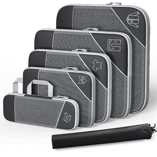 Travel Compressible Storage Bag Storage Bag Set with Shoe Bag Mesh Visual Luggage Storage Organizer - image 1