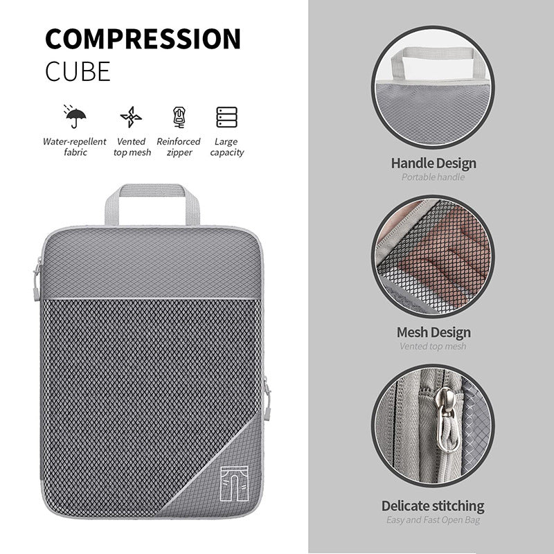 Travel Compressible Storage Bag Storage Bag Set with Shoe Bag Mesh Visual Luggage Storage Organizer - image 4