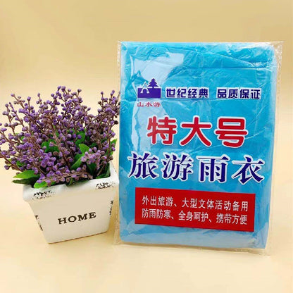 Disposable raincoat outdoor travel portable PE thickened raincoat poncho source manufacturers outdoor drifting raincoat - image 4