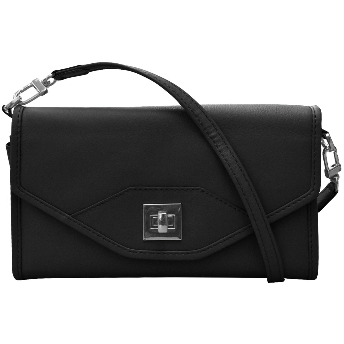 TURN-LOCK WALLET CLUTCH