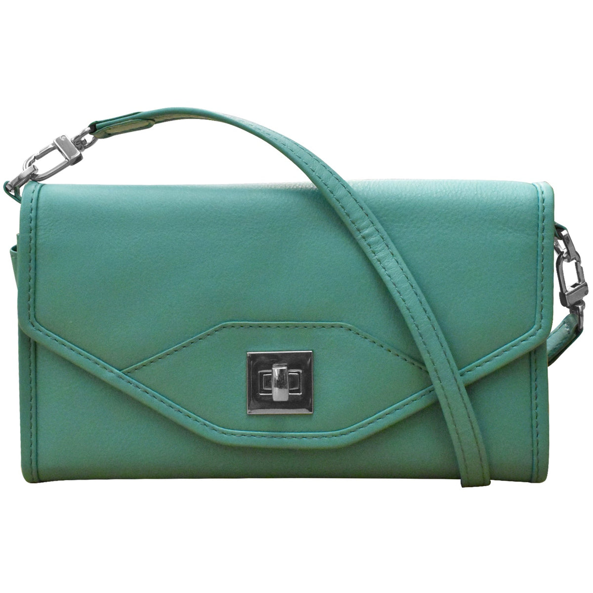 TURN-LOCK WALLET CLUTCH