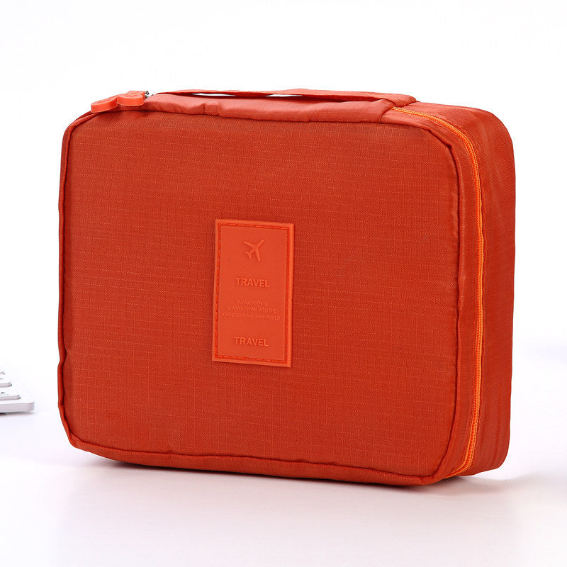 Waterproof Travel Makeup Bag | Portable Toiletry Organizer with Multi-Pocket Divider