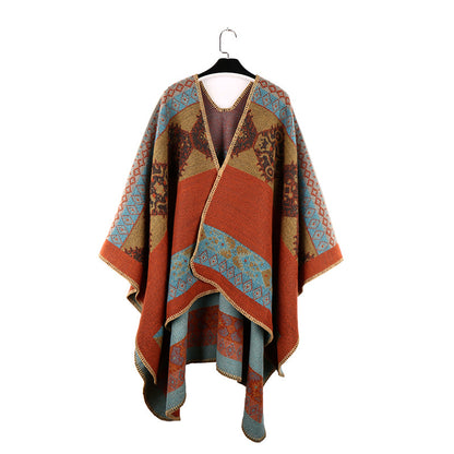 Ethnic style imitation cashmere shawl casual matching travel cloak autumn and winter warm Yunnan Northwest Travel shoot outside - image 1