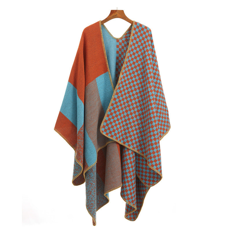 Ethnic style imitation cashmere shawl casual matching travel cloak autumn and winter warm Yunnan Northwest Travel shoot outside - image 3