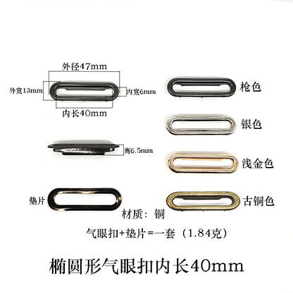 In stock wholesale copper Oval eyelet buckle footwear luggage belt metal accessories egg-shaped buckle paper bag box hole buckle - image 3