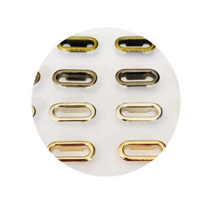 In stock wholesale copper Oval eyelet buckle footwear luggage belt metal accessories egg-shaped buckle paper bag box hole buckle - image 5