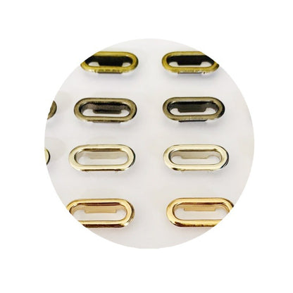 In stock wholesale copper Oval eyelet buckle footwear luggage belt metal accessories egg-shaped buckle paper bag box hole buckle - image 5