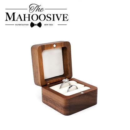 Knot Proposal Wooden Jewelry Box Small Portable Travel Ring Earrings Pendant Mini Jewelry Storage Box - image 1