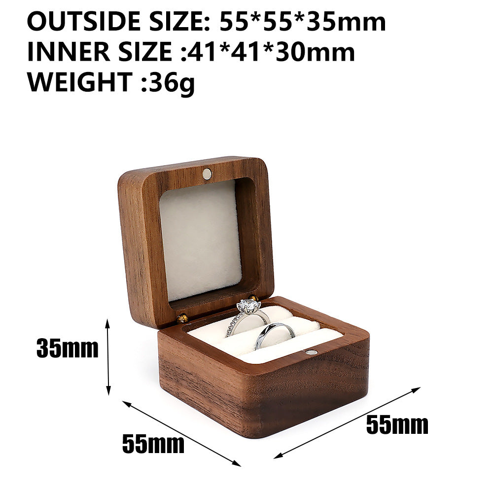 Knot Proposal Wooden Jewelry Box Small Portable Travel Ring Earrings Pendant Mini Jewelry Storage Box - image 2