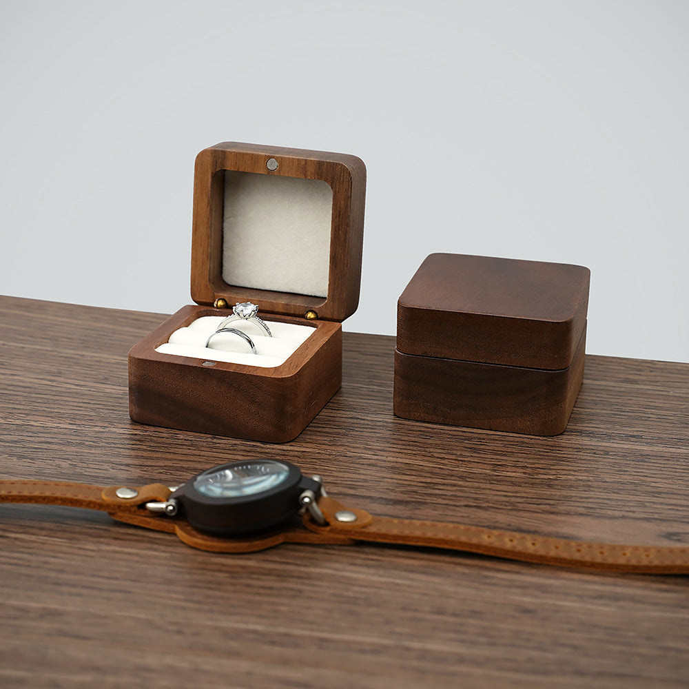 Knot Proposal Wooden Jewelry Box Small Portable Travel Ring Earrings Pendant Mini Jewelry Storage Box - image 3