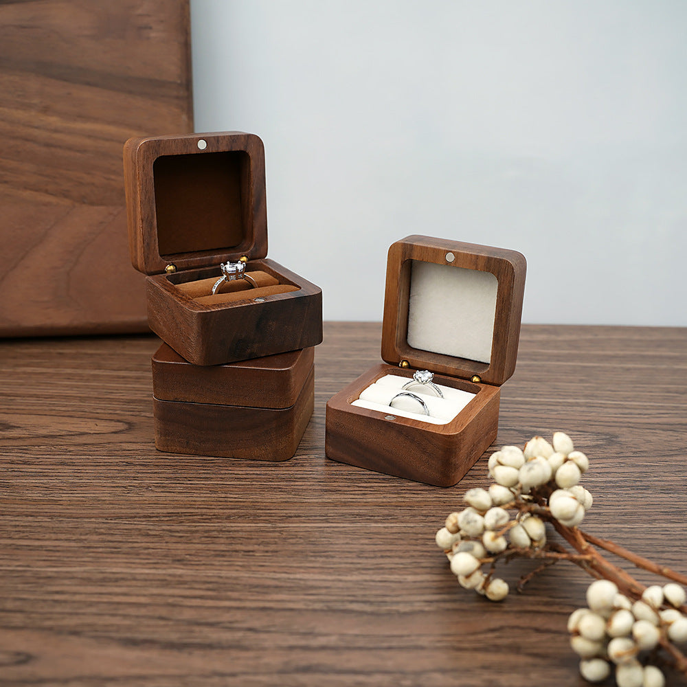 Knot Proposal Wooden Jewelry Box Small Portable Travel Ring Earrings Pendant Mini Jewelry Storage Box - image 4