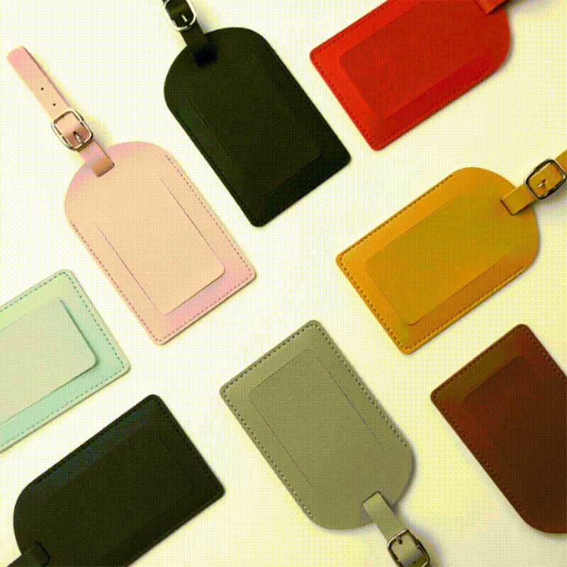New Hot Sale Multicolor Aircraft Boarding Card Creative Suitcase Tag Check-in Boarding Leather PU Luggage Tag - image 1