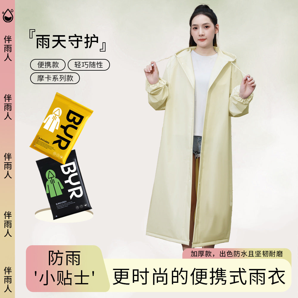 Manufacturer Wholesale Thickened Eva Non-Disposable One-Piece Raincoat for Adults, Men and Women, Portable Outdoor Travel Set Rain Poncho - image 1