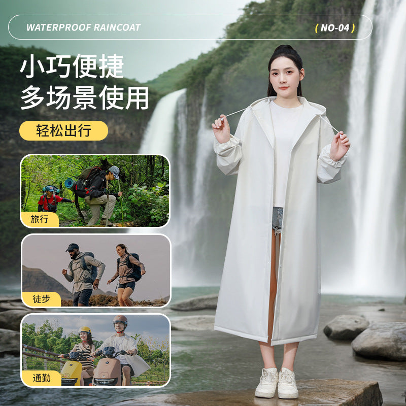 Manufacturer Wholesale Thickened Eva Non-Disposable One-Piece Raincoat for Adults, Men and Women, Portable Outdoor Travel Set Rain Poncho - image 2