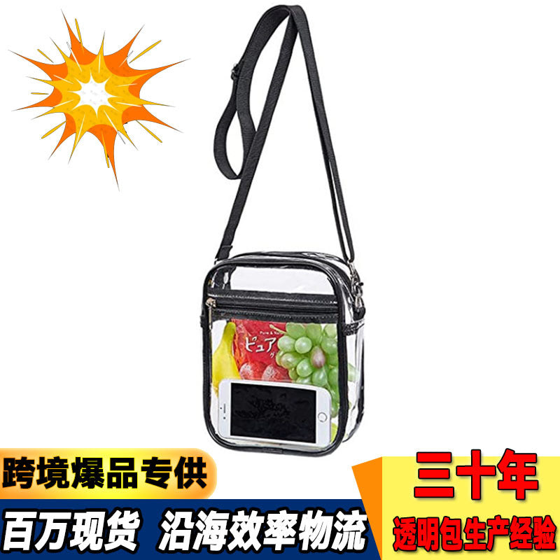 Cross-Border Pvc Transparent Bag, Multi-Functional Portable Shoulder Crossbody Bag, Waterproof Travel Outdoor Sports Storage Coin Bag - image 1