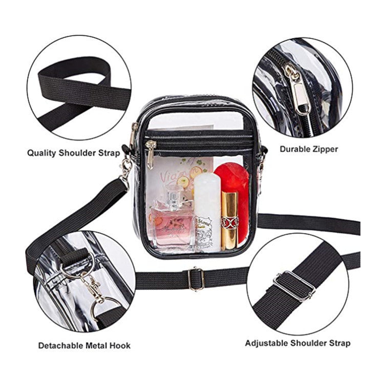 Cross-Border Pvc Transparent Bag, Multi-Functional Portable Shoulder Crossbody Bag, Waterproof Travel Outdoor Sports Storage Coin Bag - image 3