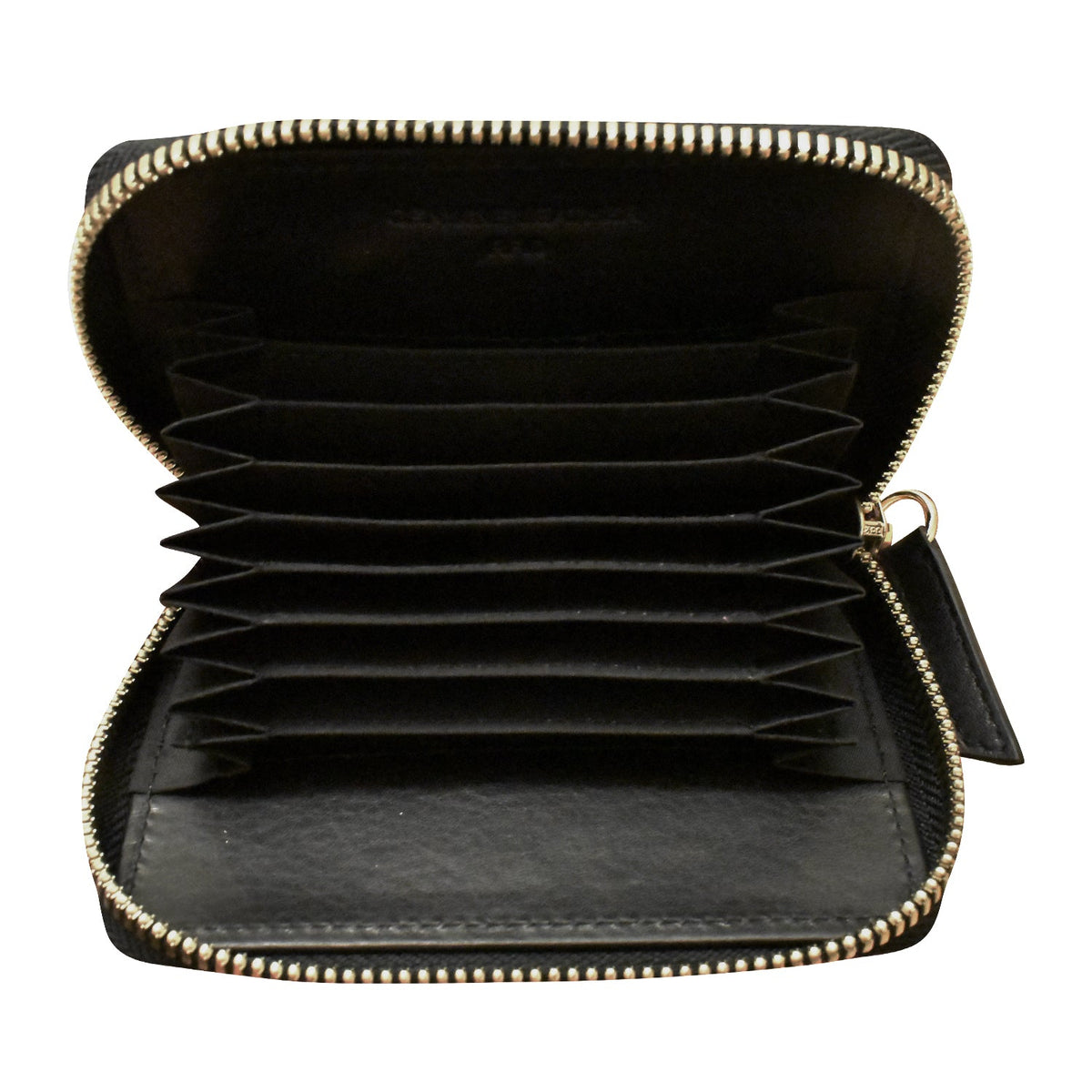 Accordion Card Holder with Metal Zip