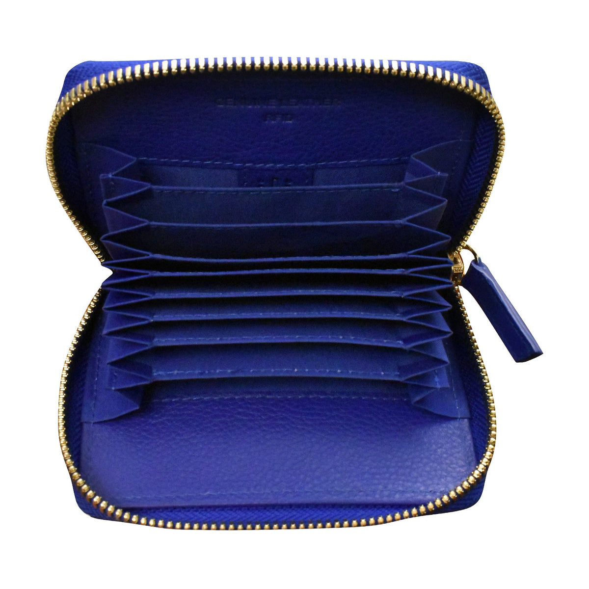 Accordion Card Holder with Metal Zip