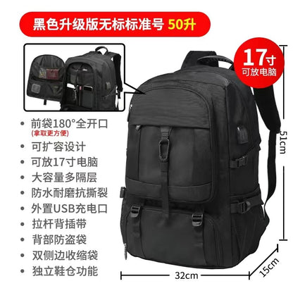 Super Large Capacity Men's Backpack Premium Travel Backpack Sports Outdoor Luggage Bag Mountaineering Bag Waterproof Schoolbag - image 3