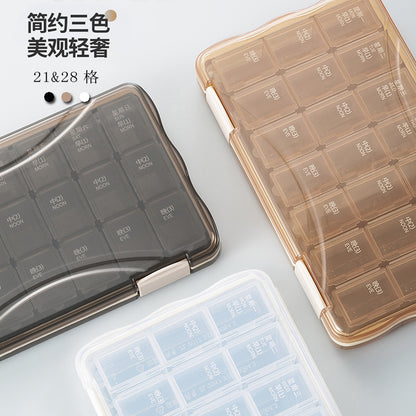 Medicine box early afternoon and late packing large capacity 7 days small size medicine dispenser portable one week medicine box tablet packing box - image 1