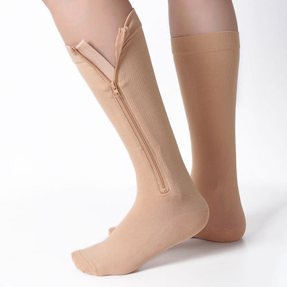 Factory Ready-Made Zipper Mid-Calf Pressure Socks Open-Toe Toe Pressure Shaping Sports Travel Waterproof Swelling Compression Socks - image 5