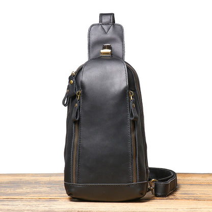 Crazy Horse Leather Travel Crossbody Bag