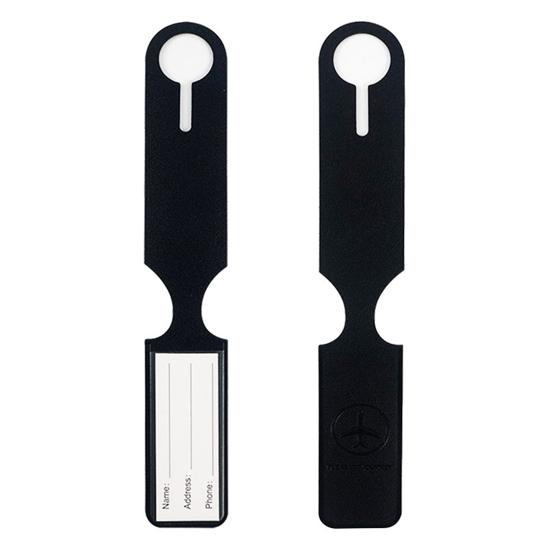 Cross-border in stock 6-color optional fixed enterprise LOGO with printed paper card pu leather long hanging luggage tag - image 5