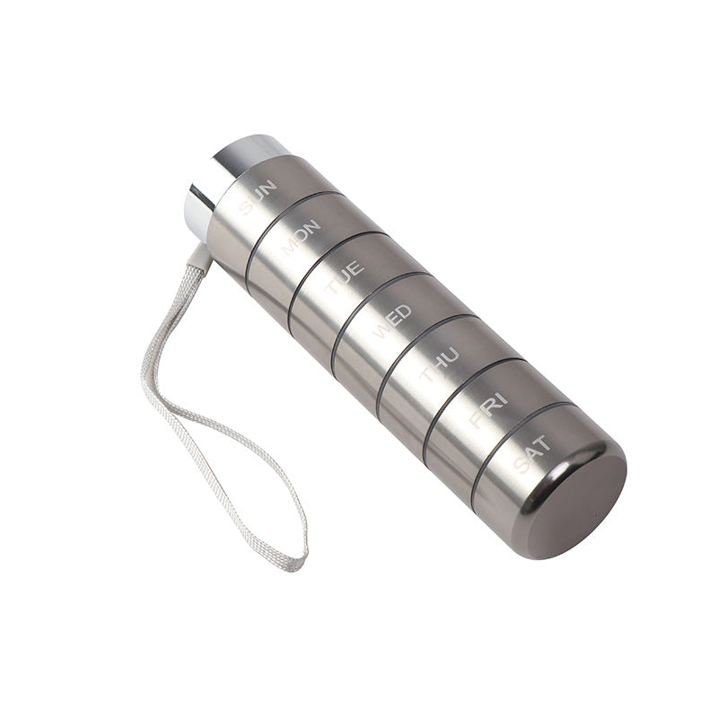 Metal medicine box packing box portable outdoor first aid waterproof medicine bottle Amazon aluminum alloy medicine box 7 days a week - image 2