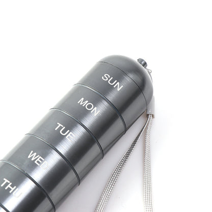 Metal medicine box packing box portable outdoor first aid waterproof medicine bottle Amazon aluminum alloy medicine box 7 days a week - image 3