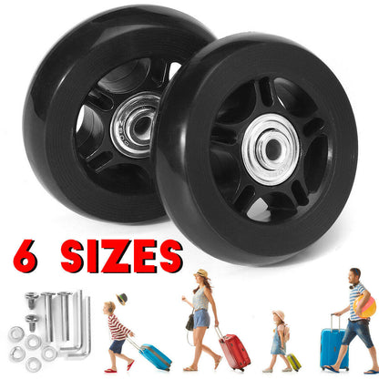 Rubber universal caster silent luggage wheel trolley case universal wheel suitcase bearing repair luggage replacement wheel - image 1