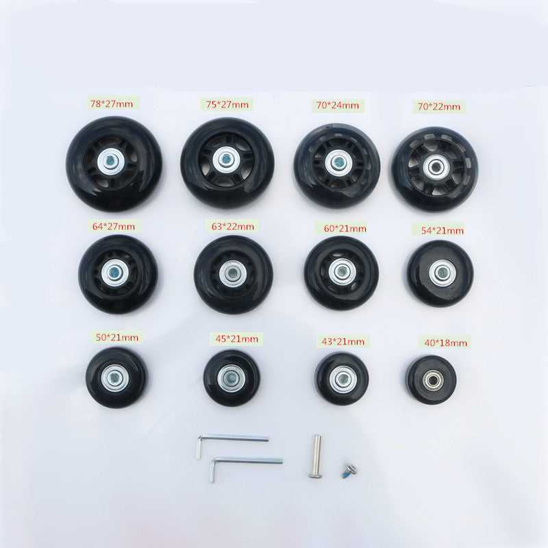 Rubber universal caster silent luggage wheel trolley case universal wheel suitcase bearing repair luggage replacement wheel - image 2