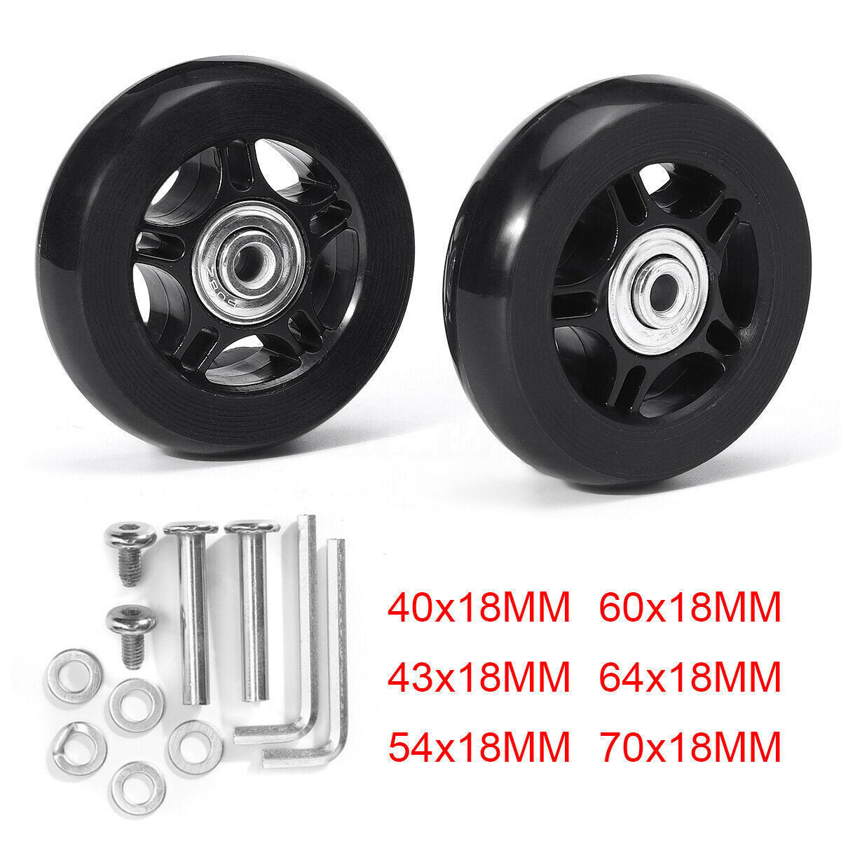 Rubber universal caster silent luggage wheel trolley case universal wheel suitcase bearing repair luggage replacement wheel - image 3