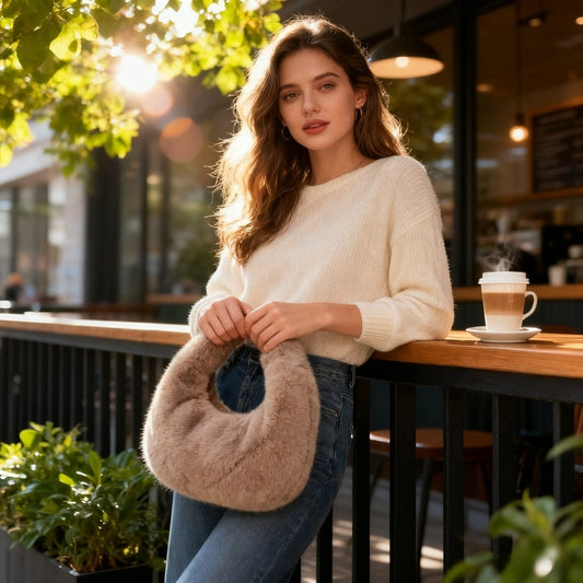 Trendy Handheld Solid-color Single-shoulder Tote Bag
