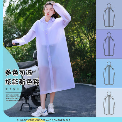 Non-Disposable Raincoat Wholesale Eva Adult Style Thickened and Lengthened Outdoor Hiking Travel Portable One-Piece Raincoat - image 2