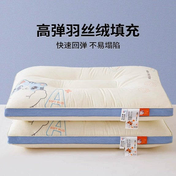 Cotton Pillow Core, Kidsren's Special Neck Pillow to Aid Sleep, Household Student Class a Pure Cotton Family Neck Pillow - image 2