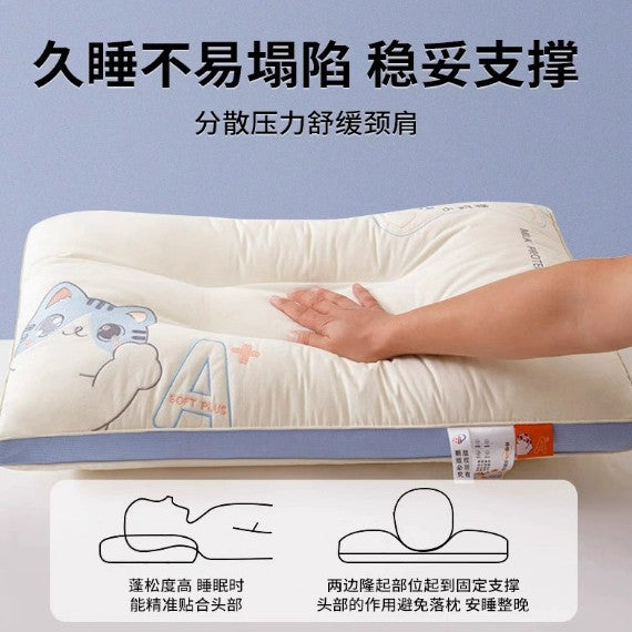 Cotton Pillow Core, Kidsren's Special Neck Pillow to Aid Sleep, Household Student Class a Pure Cotton Family Neck Pillow - image 3