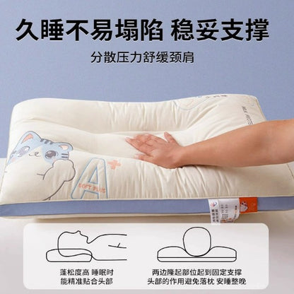 Cotton Pillow Core, Kidsren's Special Neck Pillow to Aid Sleep, Household Student Class a Pure Cotton Family Neck Pillow - image 3