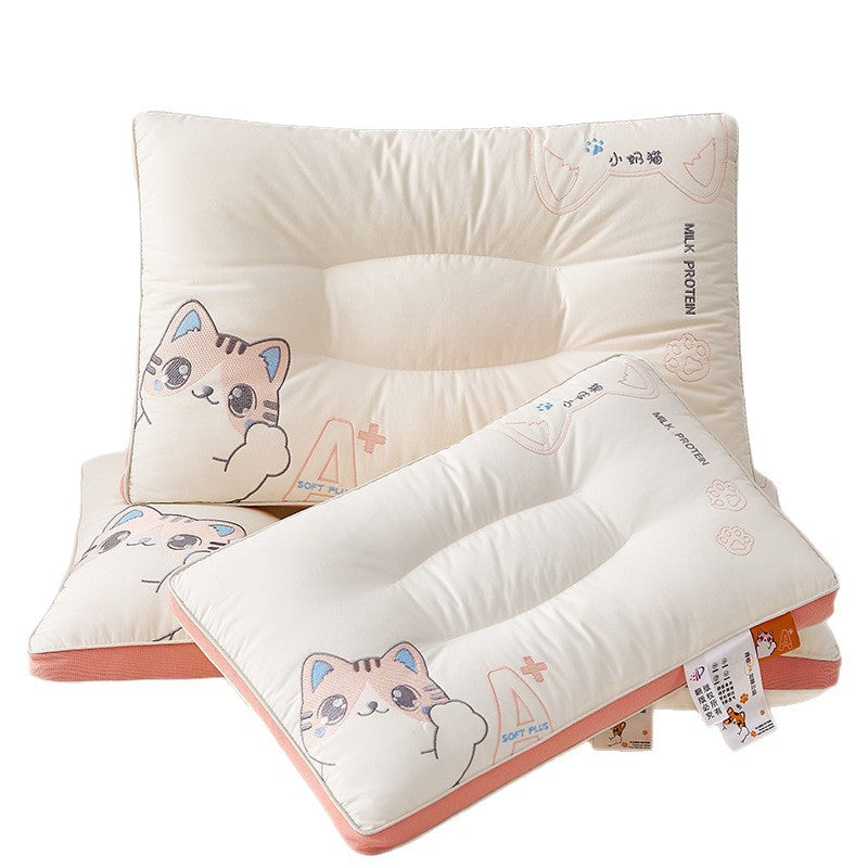 Cotton Pillow Core, Kidsren's Special Neck Pillow to Aid Sleep, Household Student Class a Pure Cotton Family Neck Pillow - image 5
