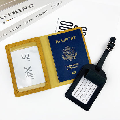 cross-border pu leather passport cover luggage tag passbook holder passbook bag luggage tag suit - image 2
