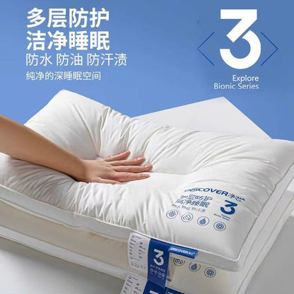 Five-star hotel special soft sleep cotton pillow pillow core A neck pillow single pair of low pillow whole head - image 1